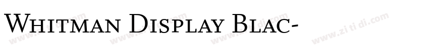 Whitman Display Blac字体转换